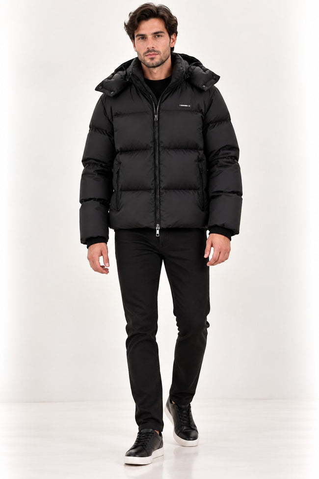CALVİN KLEİN Çıkarılabilir Kapüşonlu Logolu Şişme Mont LV04LH503GUB1