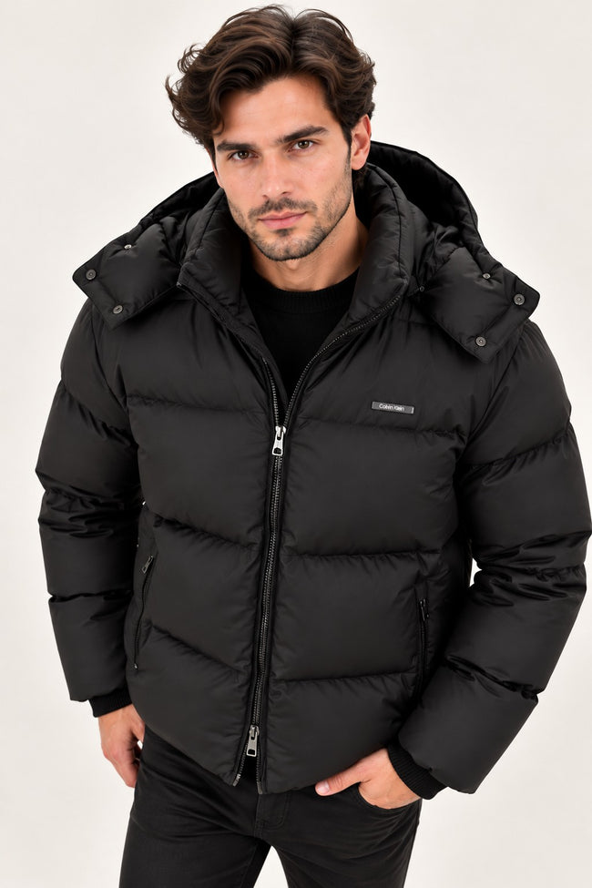 CALVİN KLEİN Çıkarılabilir Kapüşonlu Logolu Şişme Mont LV04LH503GUB1