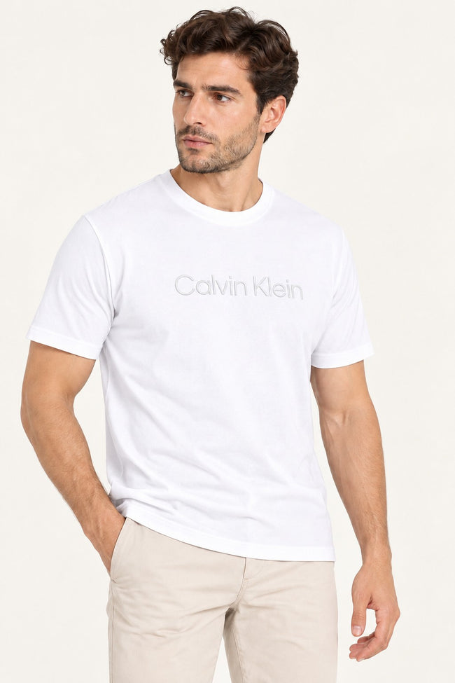 CALVİN KLEİN Sıfır Yaka Baskılı T-shırt LV04LH804GYAF