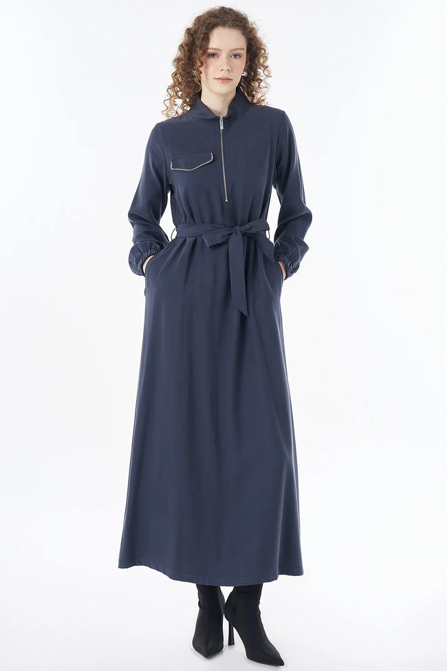 KAYRA Kapak Cepli Rayon Elbise 23008