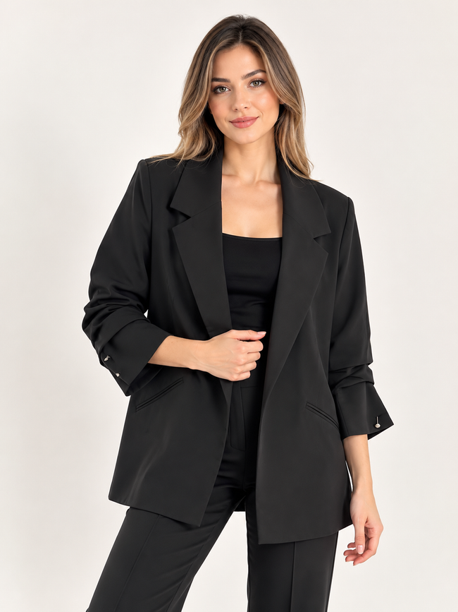 Centilmen Kolu Büzgülü Blazer Ceket 640