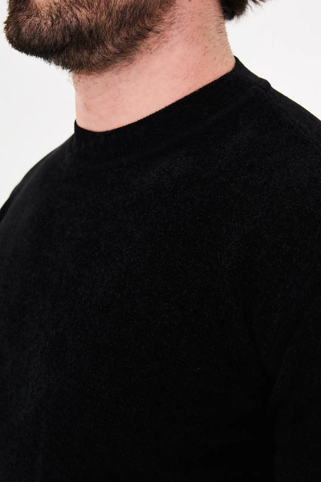 CENTİLMEN Düz Slim Fit Bisiklet Yaka Şönil Erkek Triko Kazak 11604