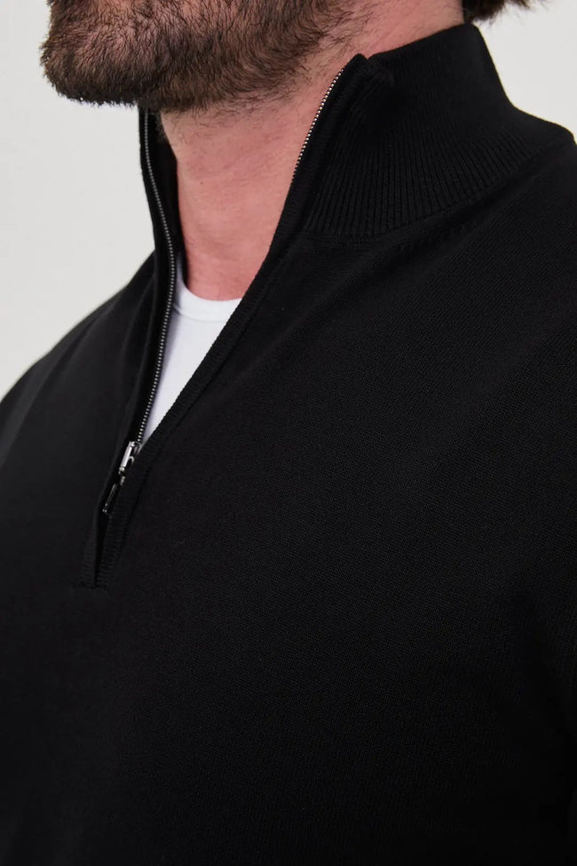 CENTİLMEN Düz Slim Fit Dik Yaka Fermuarlı Pamuk Erkek Triko Kazak 11607