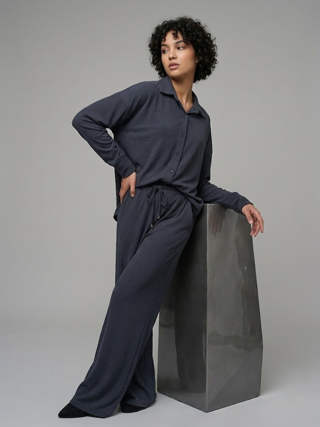 ON TRİKO Kadife Oversize Gömlek 14300