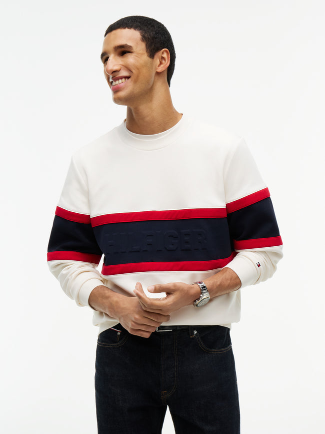TOMMY HILFIGER Renk Bloklu Intecho Örme Sweatshirt MW0MW44968