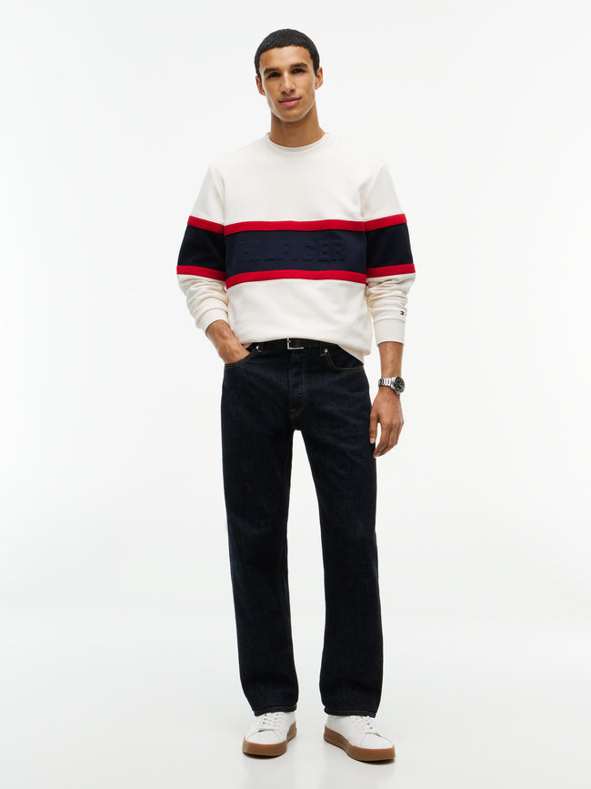 TOMMY HILFIGER Renk Bloklu Intecho Örme Sweatshirt MW0MW44968