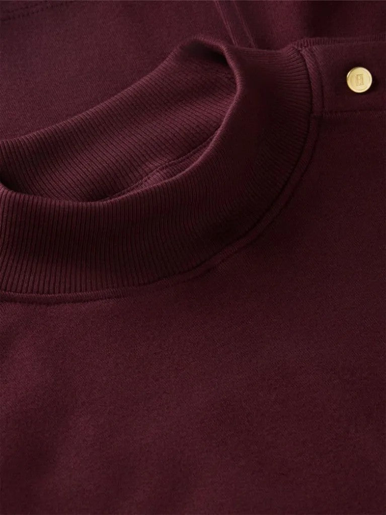 TOMMY Altın Tonlu Düğmeli Yüksek Yaka Tişört WW0WW52382YBL