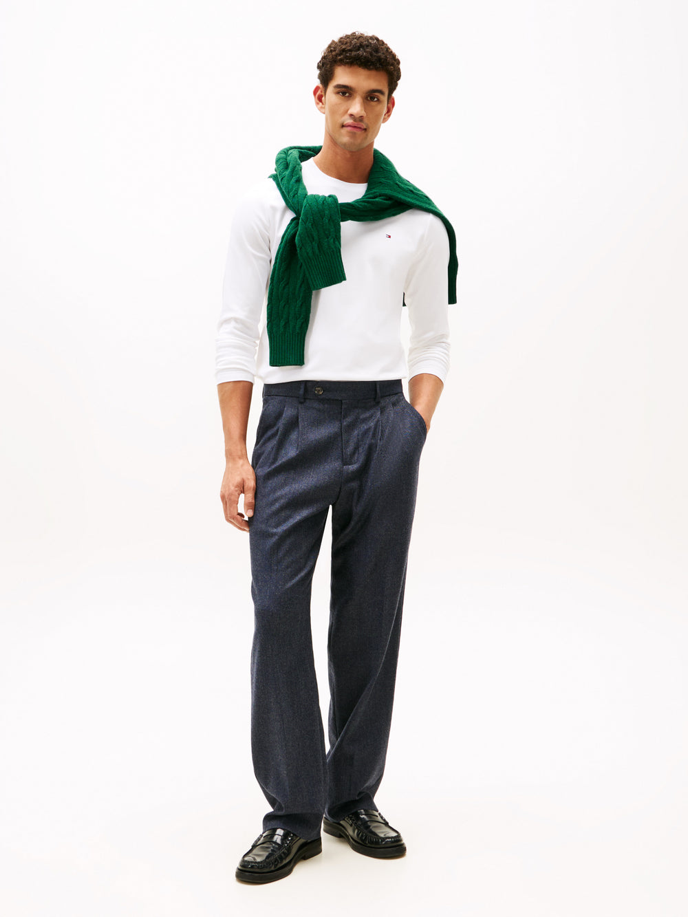TOMMY HİLFİGER  Interlock Uzun Kollu T-Shirt MW0MW27908-BDS