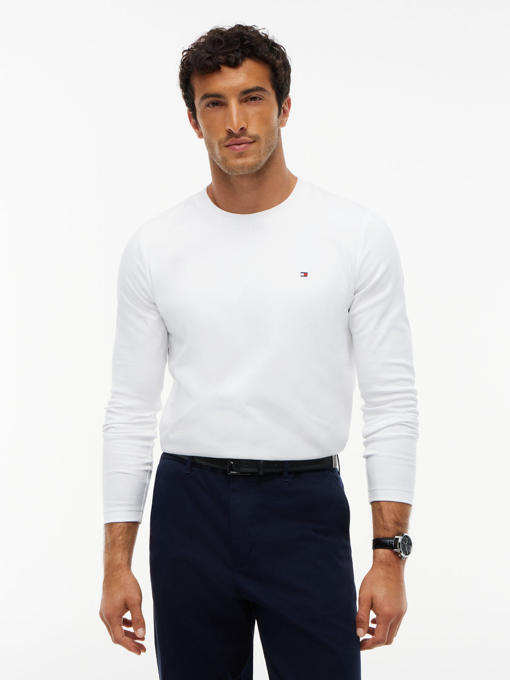 TOMMY HİLFİGER  Interlock Uzun Kollu T-Shirt MW0MW27908-BDS