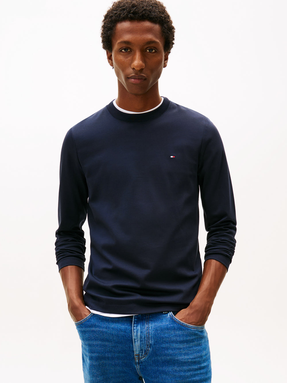 TOMMY HİLFİGER  Interlock Uzun Kollu T-Shirt MW0MW27908-BDS