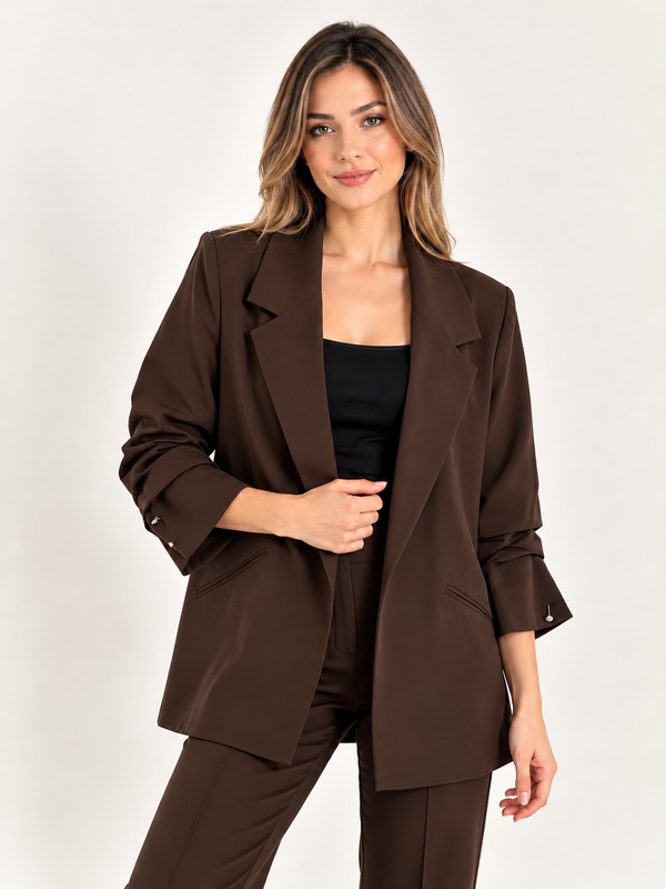 Centilmen Kolu Büzgülü Blazer Ceket 640