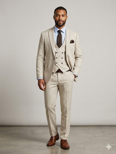 ADİMO Erkek Slim Fit Yelekli Damatlık Takım Elbise 718K190