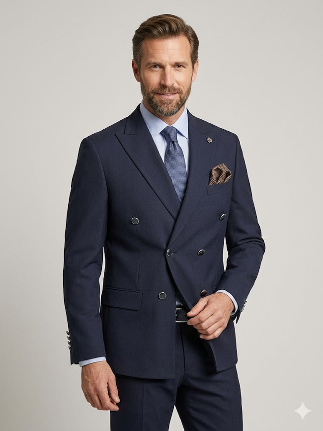 ADİMO Erkek Kruvaze Slim Fit Takım Elbise 1672K190