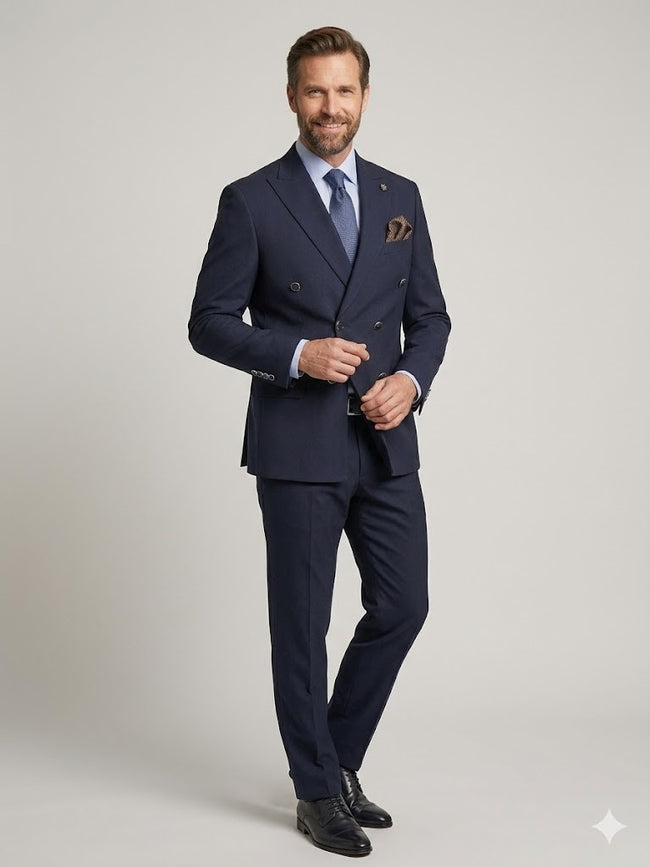 ADİMO Erkek Kruvaze Slim Fit Takım Elbise 1672K190