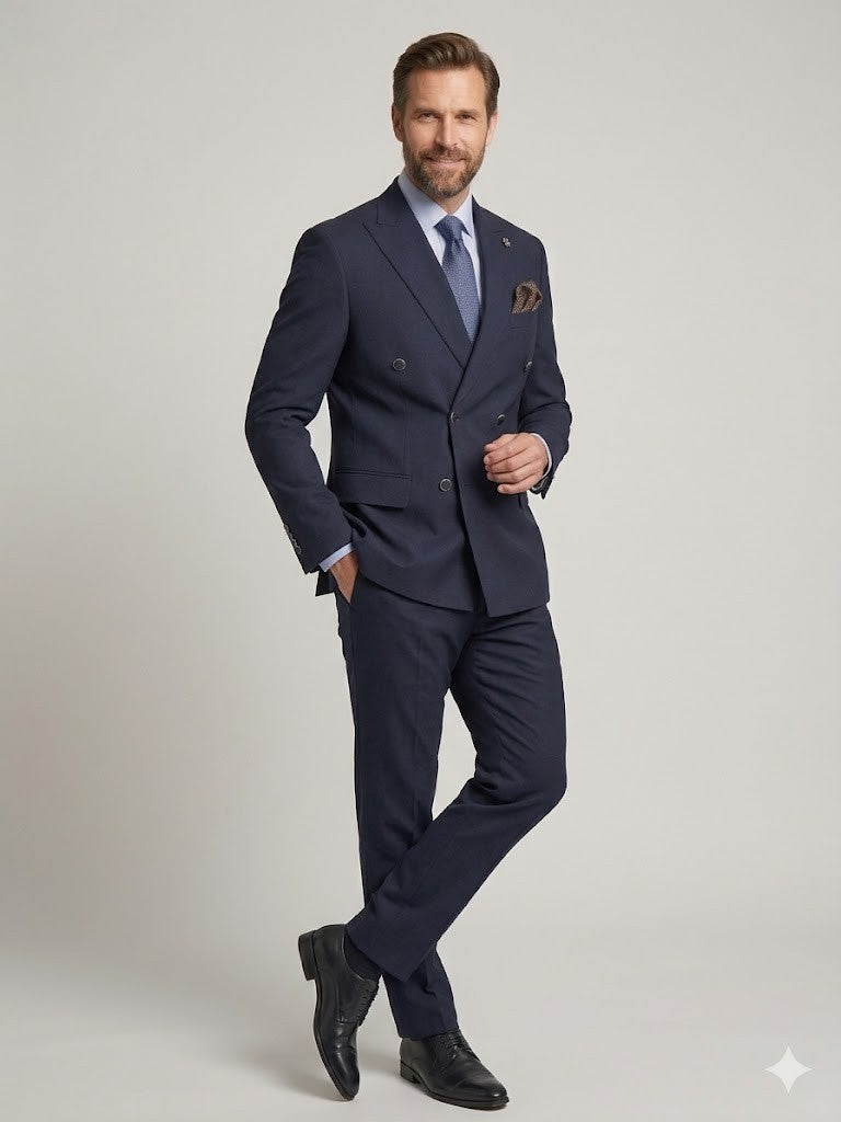 ADİMO Erkek Kruvaze Slim Fit Takım Elbise 1672K190