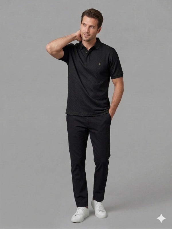 CENTİLMEN Yakası Düğmeli Kolları Lastikli T-shirt  6720