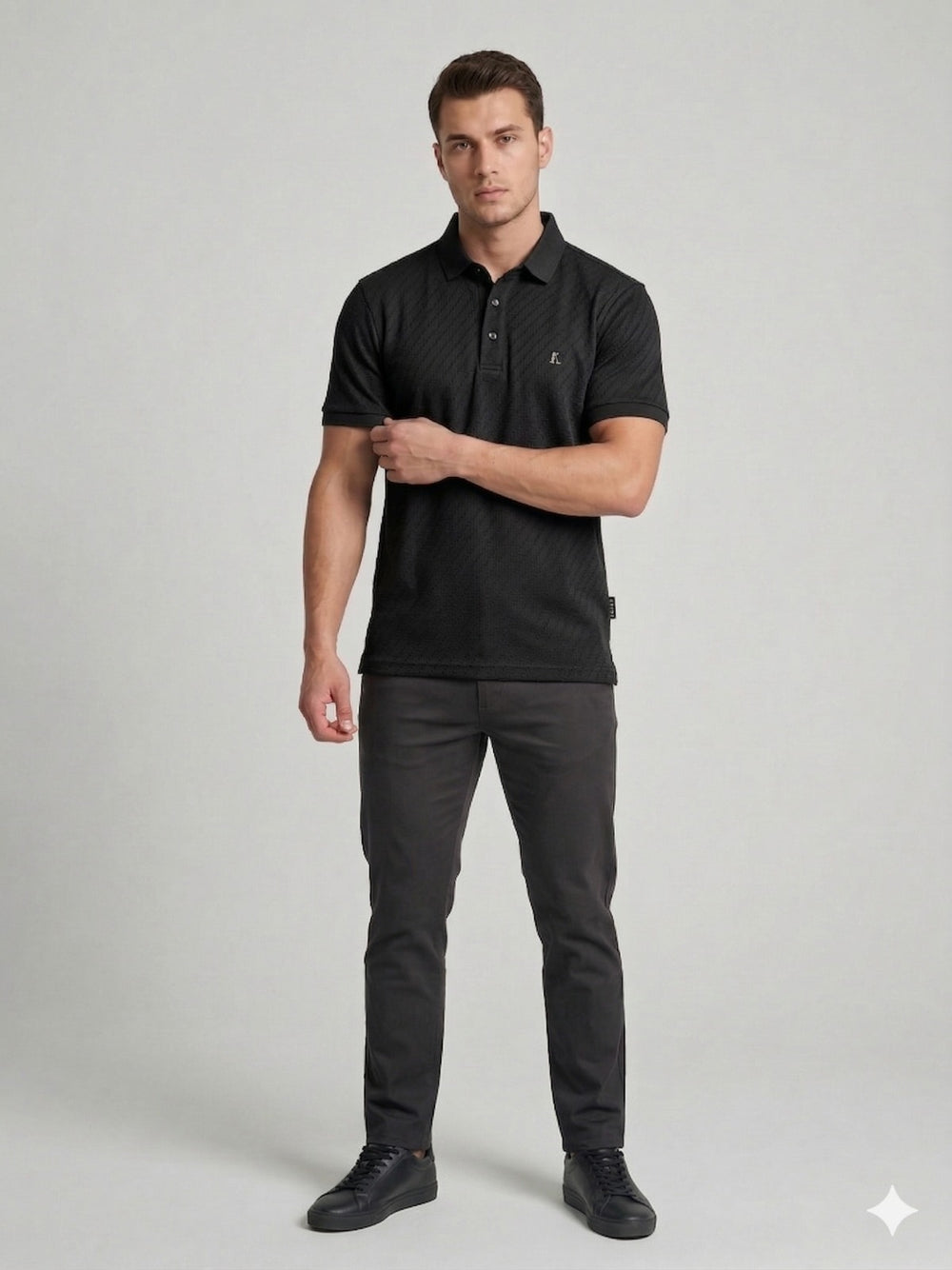 CENTİLMEN Yakası Düğmeli Kolları Lastikli T-shirt  6720