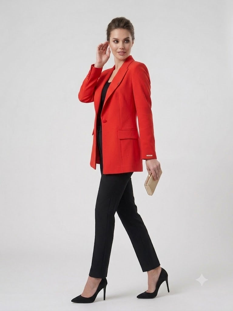 BEETHOVEN KADELLİ Kruvaze Yaka Klasik Kesim Blazer Ceket 56475