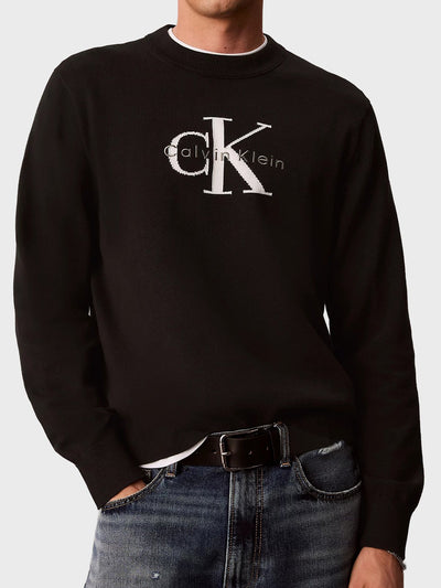CALVİN KLEİN Logolu Relaxed Fit Bisiklet Yaka Erkek Kazak LV04RH320GUB1