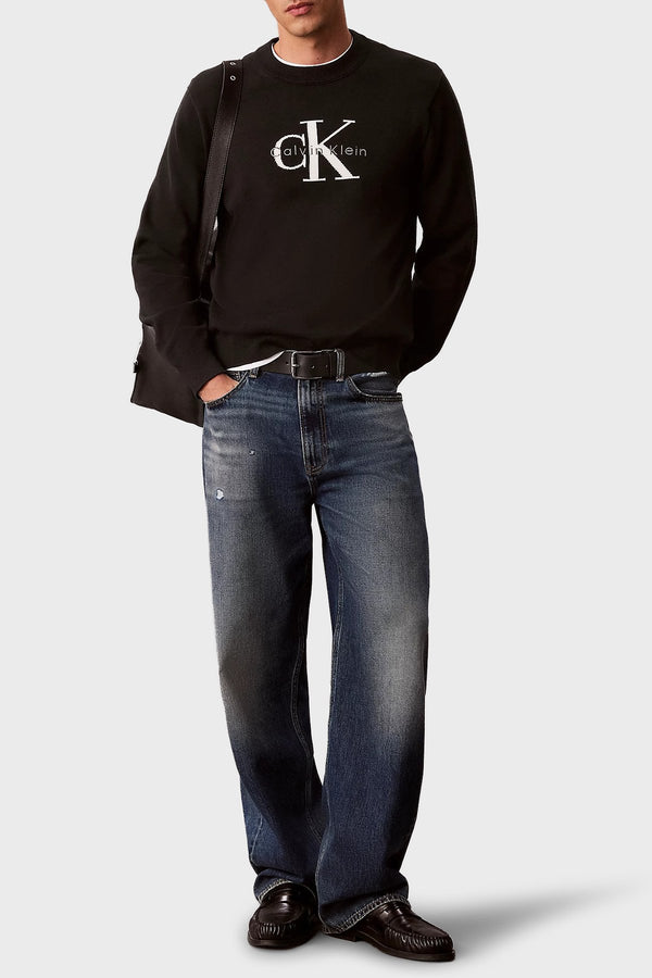 CALVİN KLEİN Logolu Relaxed Fit Bisiklet Yaka Kazak LV04RH320GUB1