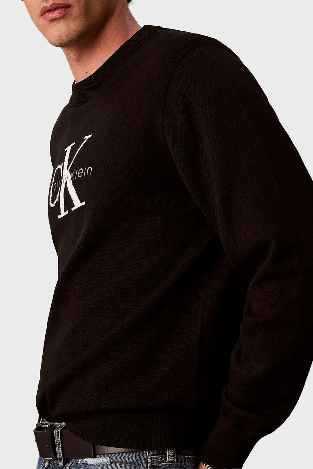 CALVİN KLEİN Logolu Relaxed Fit Bisiklet Yaka Erkek Kazak LV04RH320GUB1