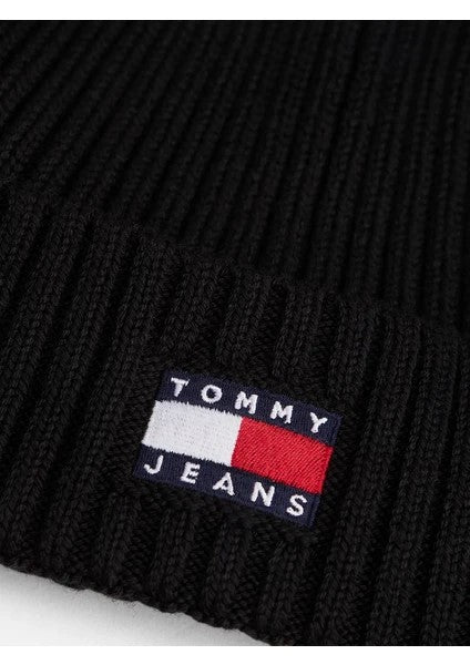TOMMY Erkek Marka Logolu Günlük Kullanıma Uygun Siyah Bere AM0AM13669