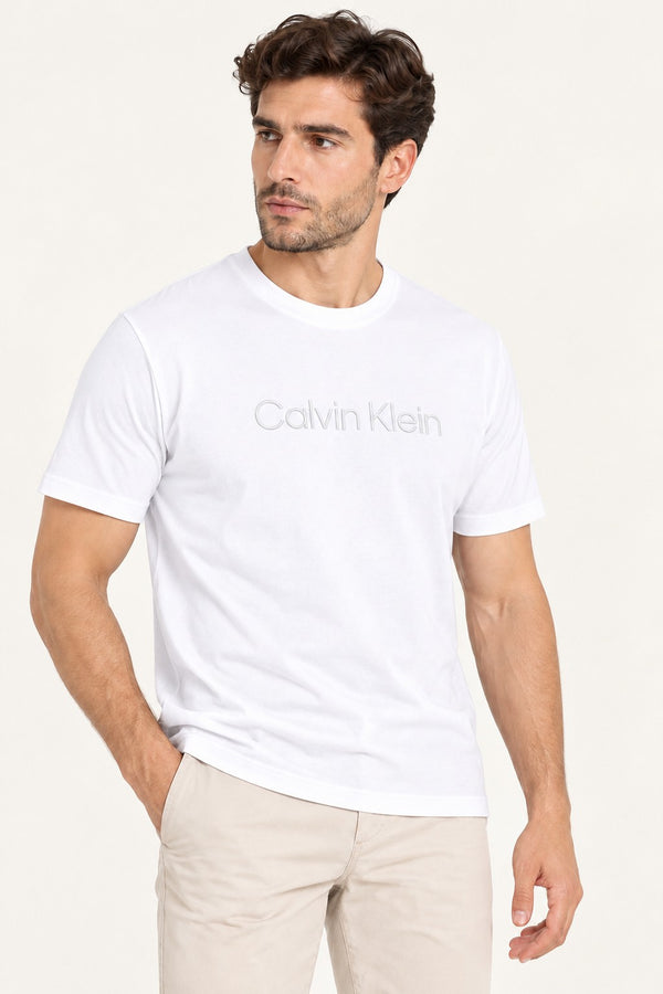 CALVİN KLEİN Sıfır Yaka Baskılı T-shırt LV04LH804GYAF
