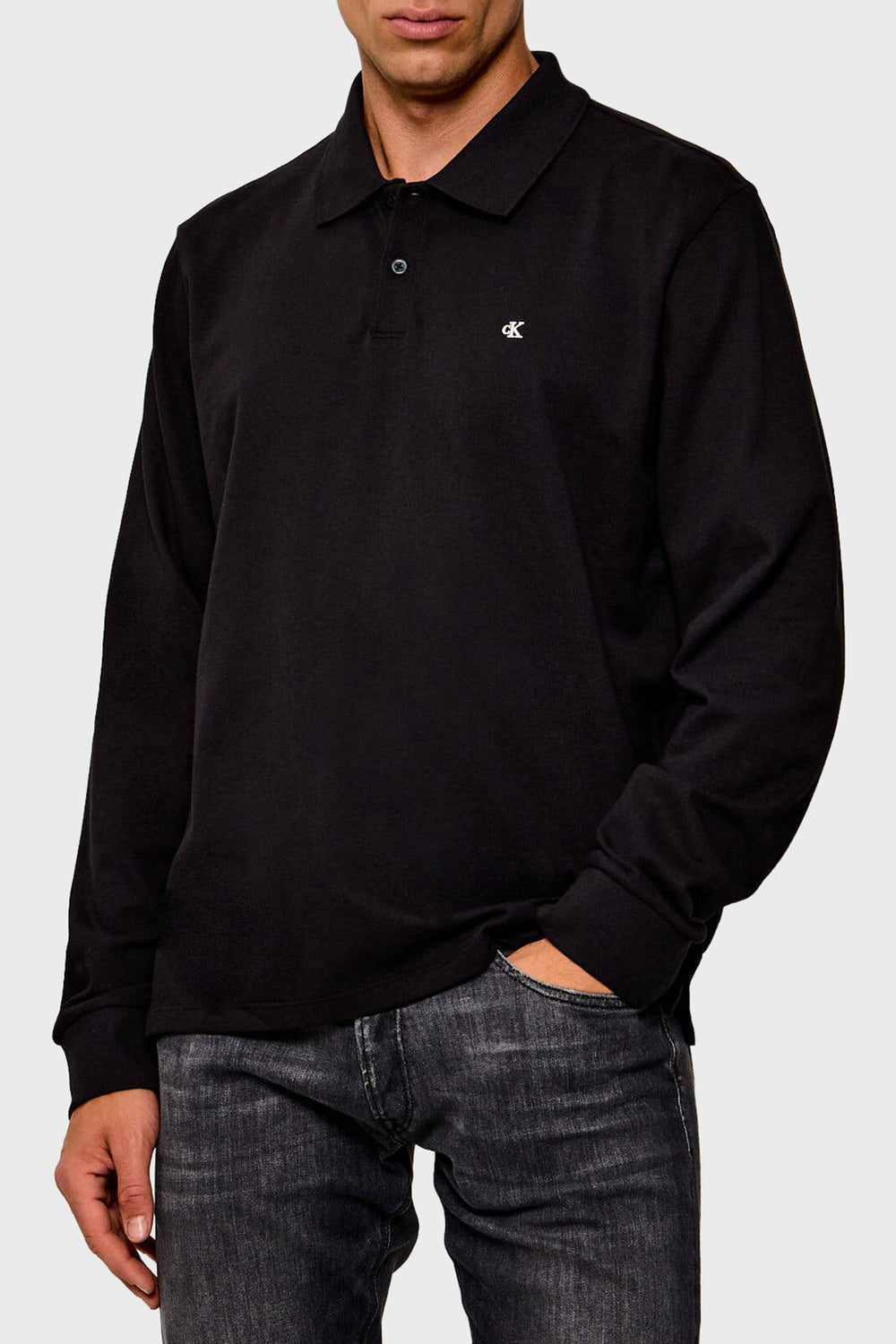 CALVİN KLEİN Logolu %100 Pamuk Düğmeli Erkek Polo T-Shirt LV04RH263GUB1