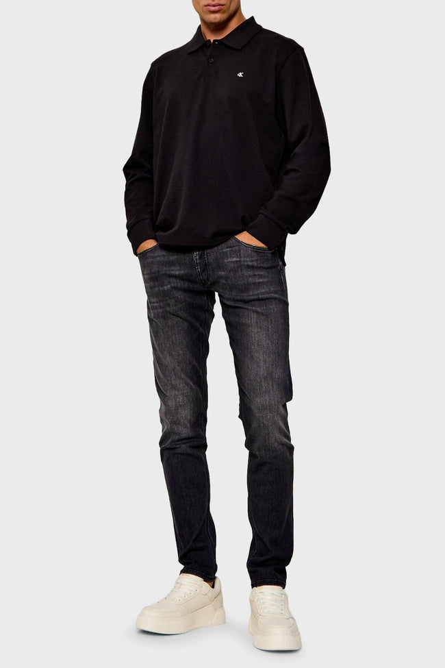 CALVİN KLEİN Logolu %100 Pamuk Düğmeli Erkek Polo T-Shirt LV04RH263GUB1