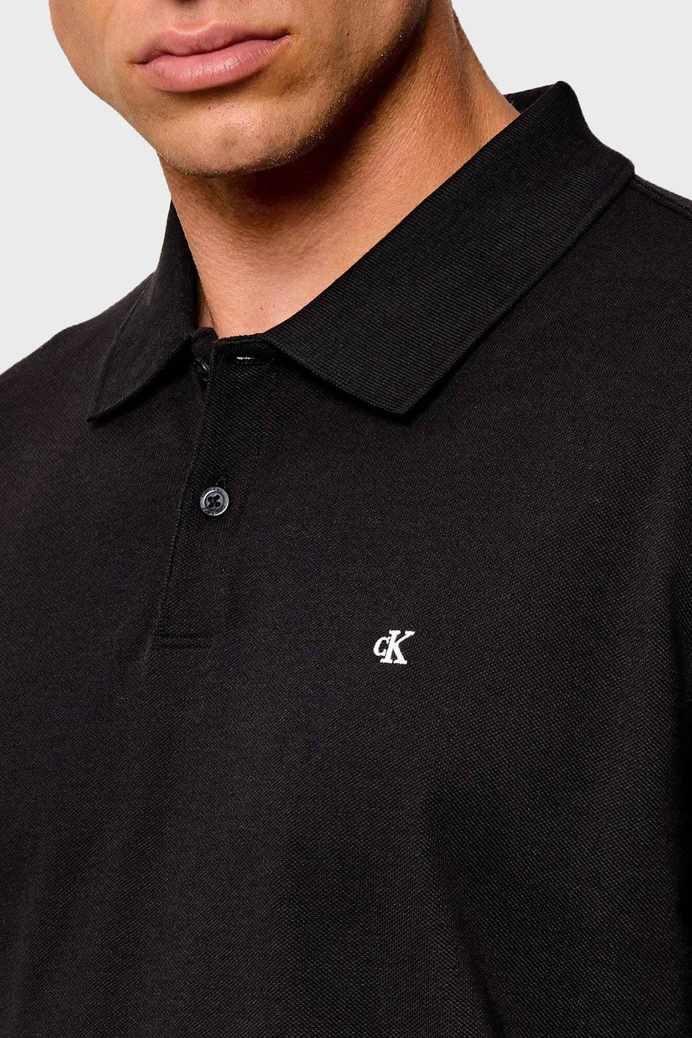 CALVİN KLEİN Logolu %100 Pamuk Düğmeli Erkek Polo T-Shirt LV04RH263GUB1