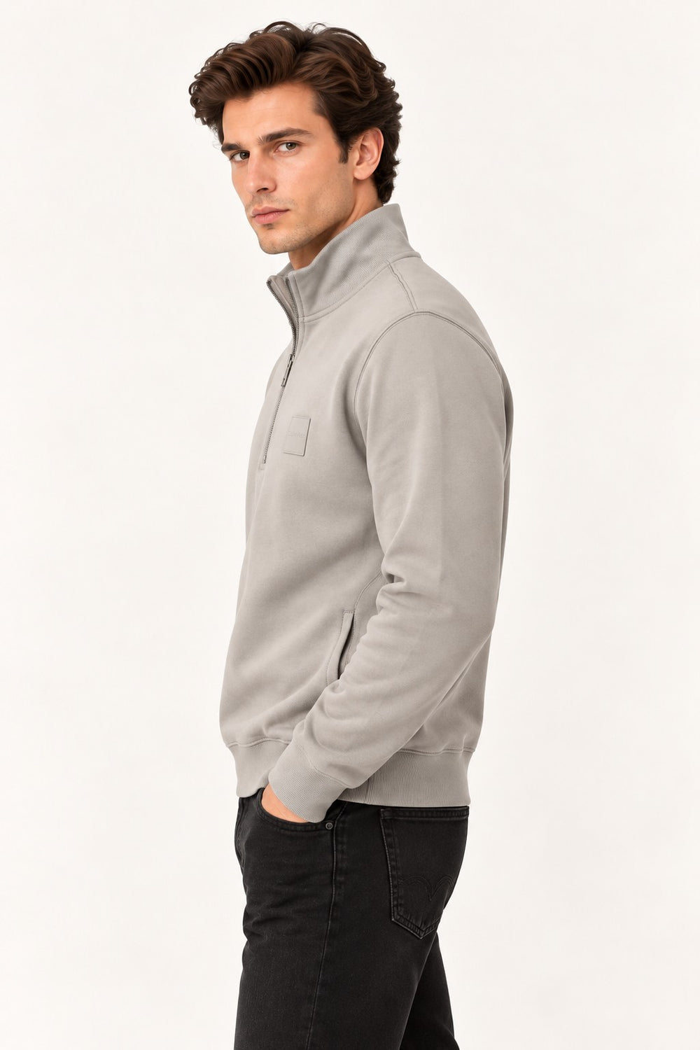 CALVİN KLEİN Yarım Fermuarlı Dik Yaka Sweatshırt LV04LH229GQCF