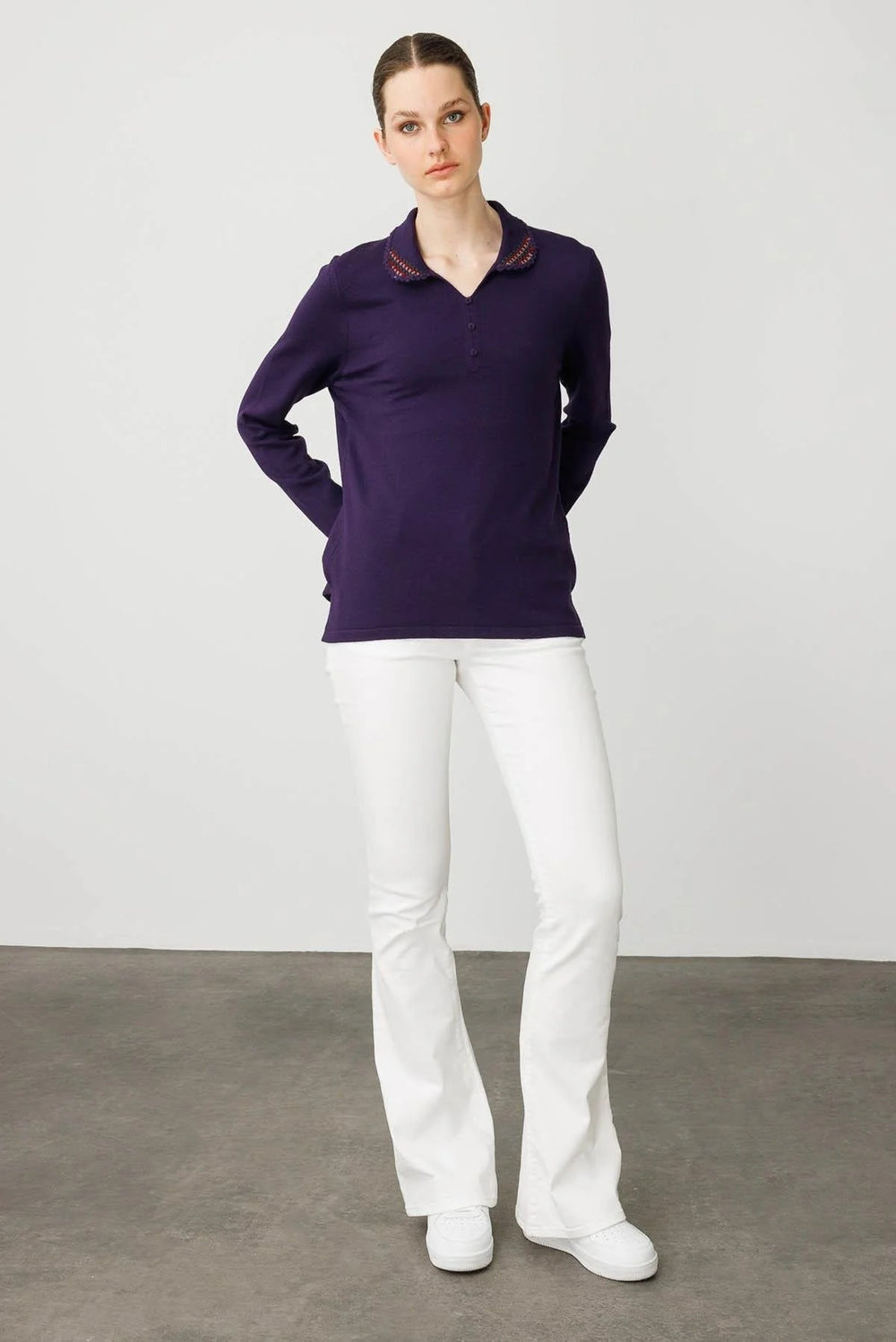 DESEN Polo Yaka Likralı Bluz  25091