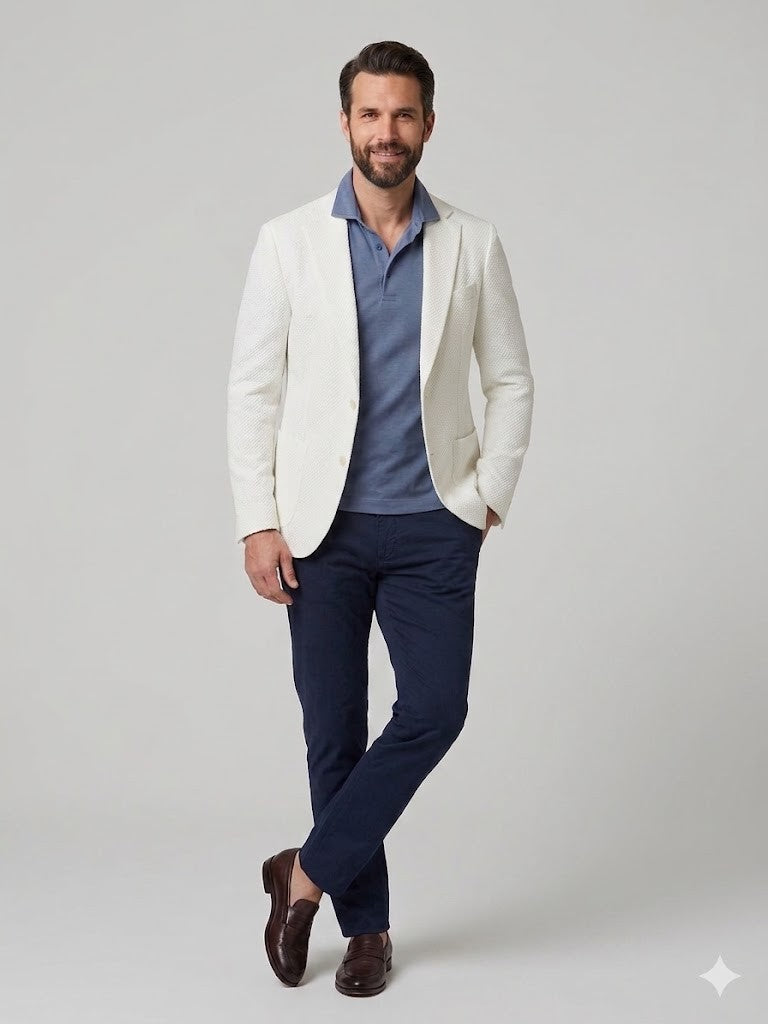 DİOR Erkek Beyaz Dokulu Slim Fit Blazer Ceket 2514003