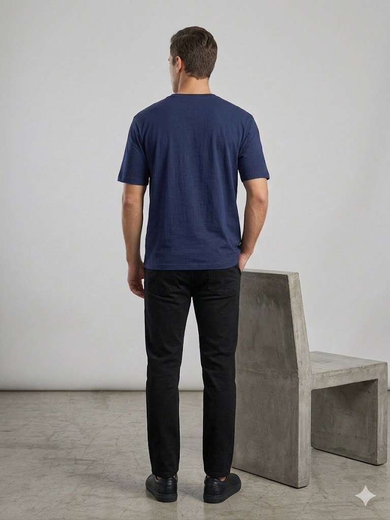 Centilmen Erkek Bisiklet Yaka Düz Sade Klasik T-Shirt 2517044