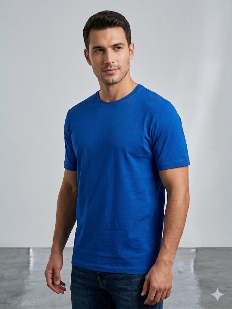 Centilmen Erkek Bisiklet Yaka Düz Sade Klasik T-Shirt 2517044