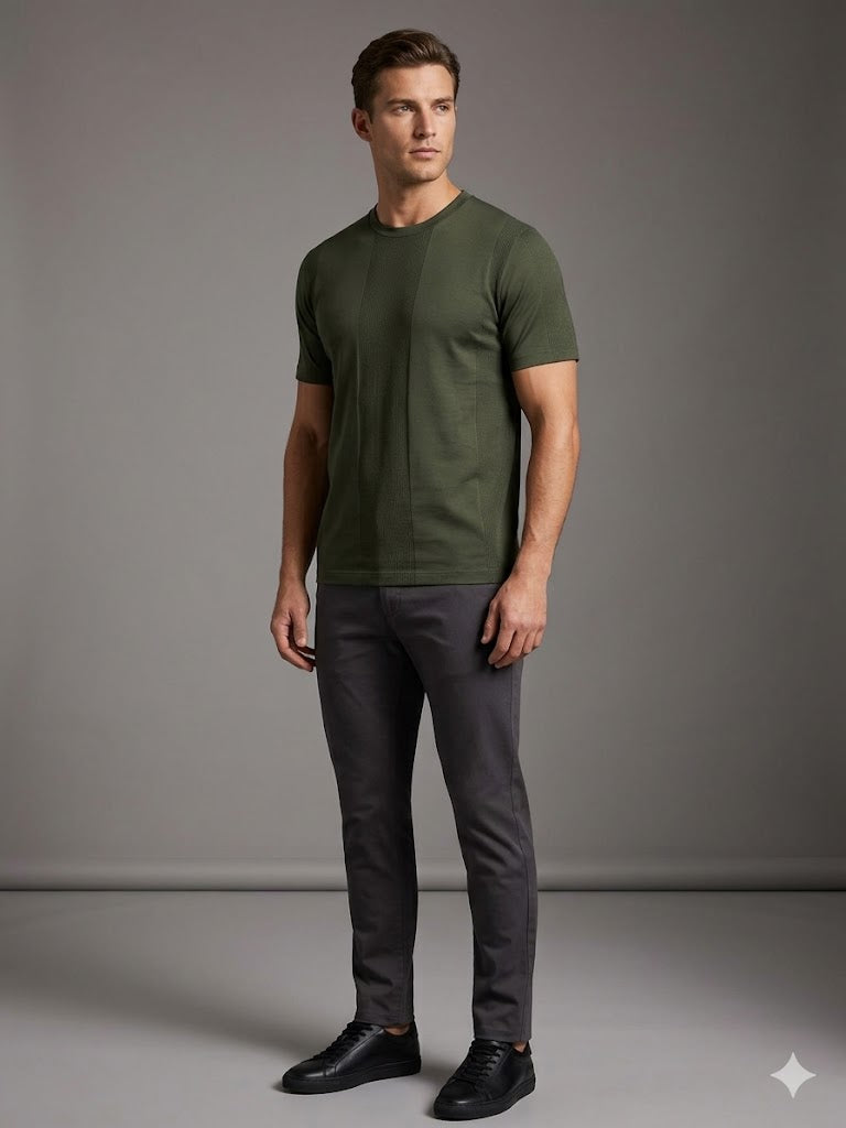 DİOR Bisiklet Yaka Kısa Kollu Dokulu Basic Triko T-Shirt 2517202