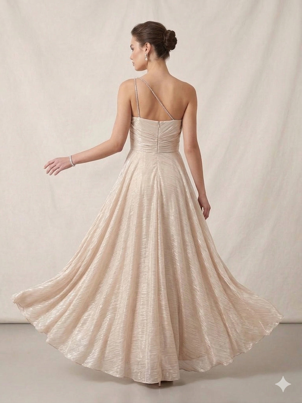 CENTİLMEN Taş Askılı Parlak Elbise 7043 7043