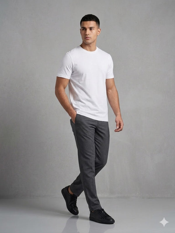 CENTİLMEN Erkek Siyah Basic Bisiklet Yaka T-Shirt 20500