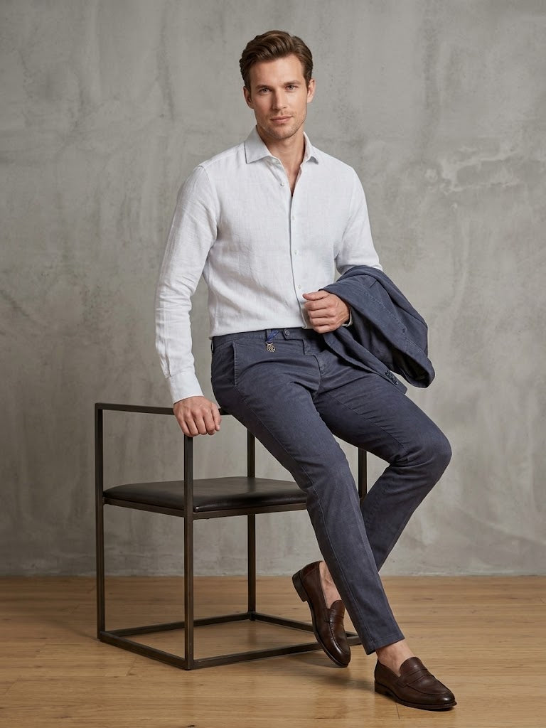 ECER Keten Karışımlı Slim Fit Chino Pantolon 22236610
