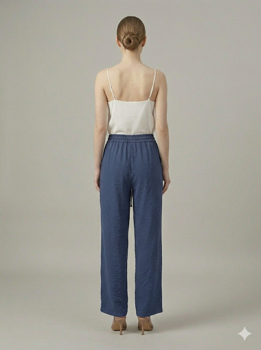 EKOL Beli Lastikli Bol Paça Pantolon 1604
