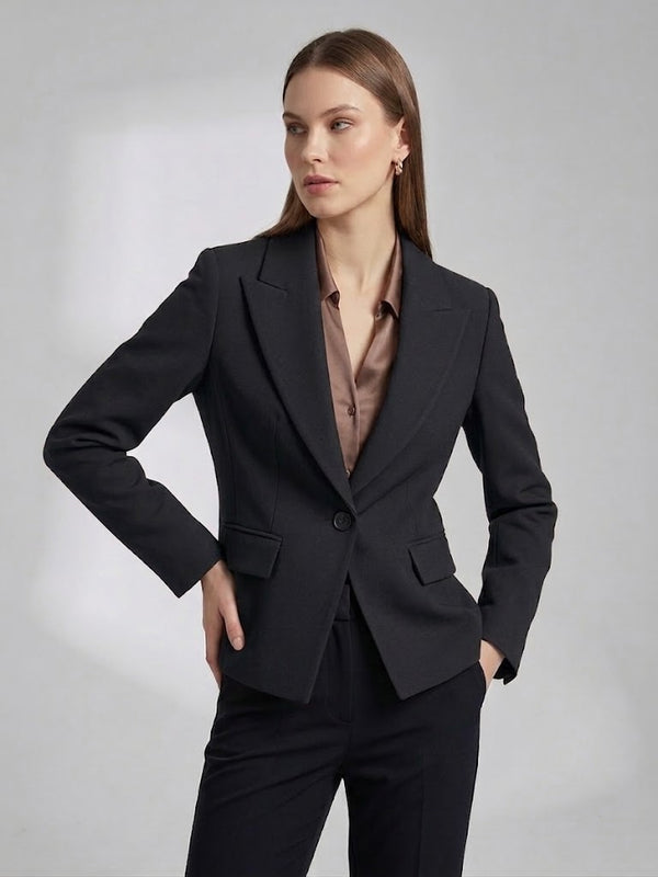 EKOL Sivri Yaka Tek Düğmeli Slim Fit Klasik Blazer Ceket   4041