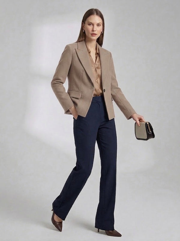 EKOL Sivri Yaka Tek Düğmeli Slim Fit Klasik Blazer Ceket   4041
