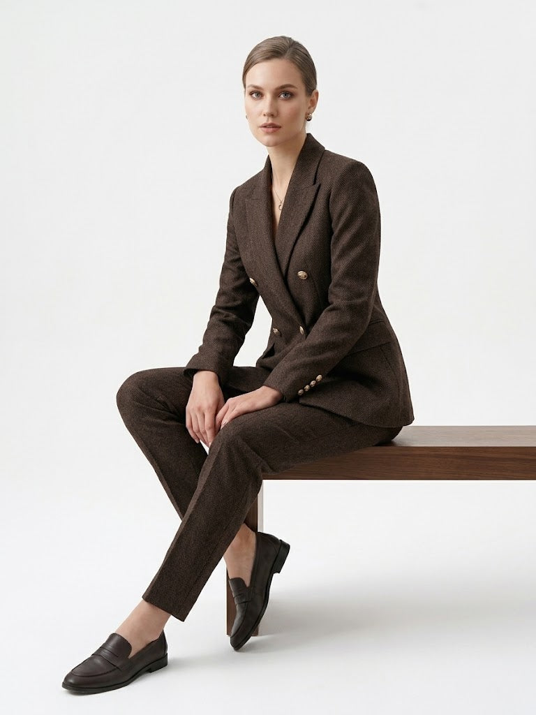 EKOL Kadın Balıksırtı Kruvaze Blazer Ceket 4221