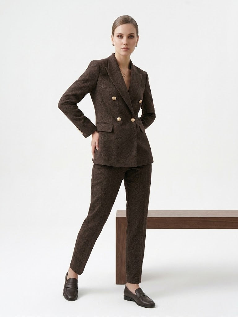 EKOL Kadın Balıksırtı Kruvaze Blazer Ceket 4221