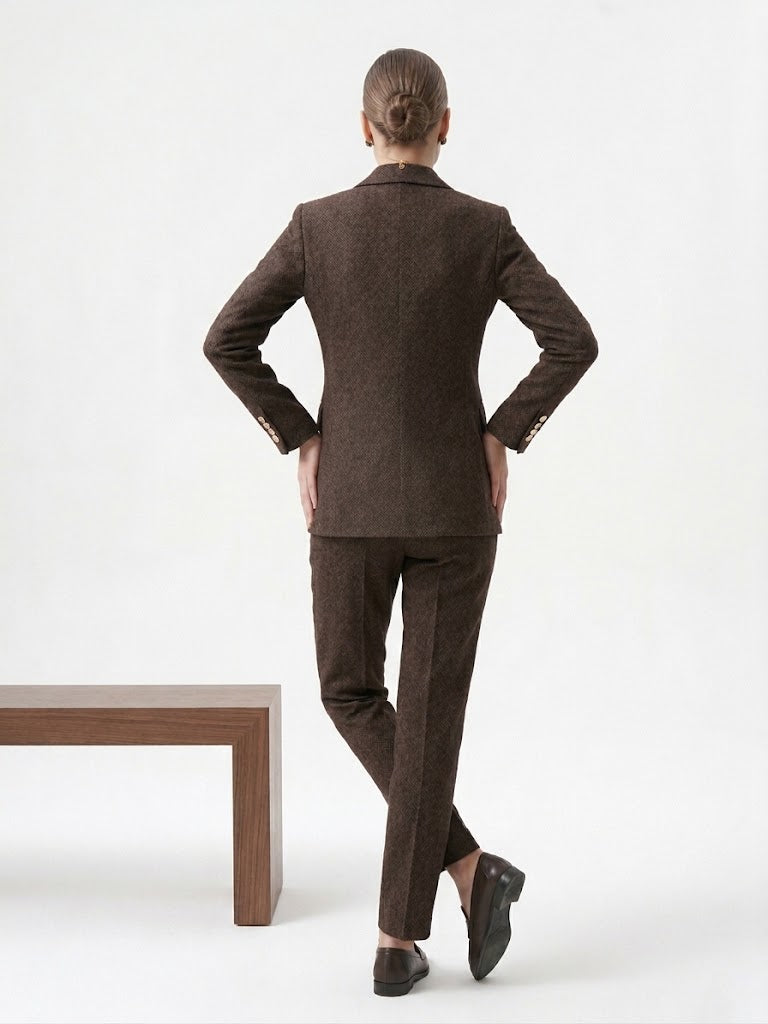 EKOL Kadın Balıksırtı Kruvaze Blazer Ceket 4221