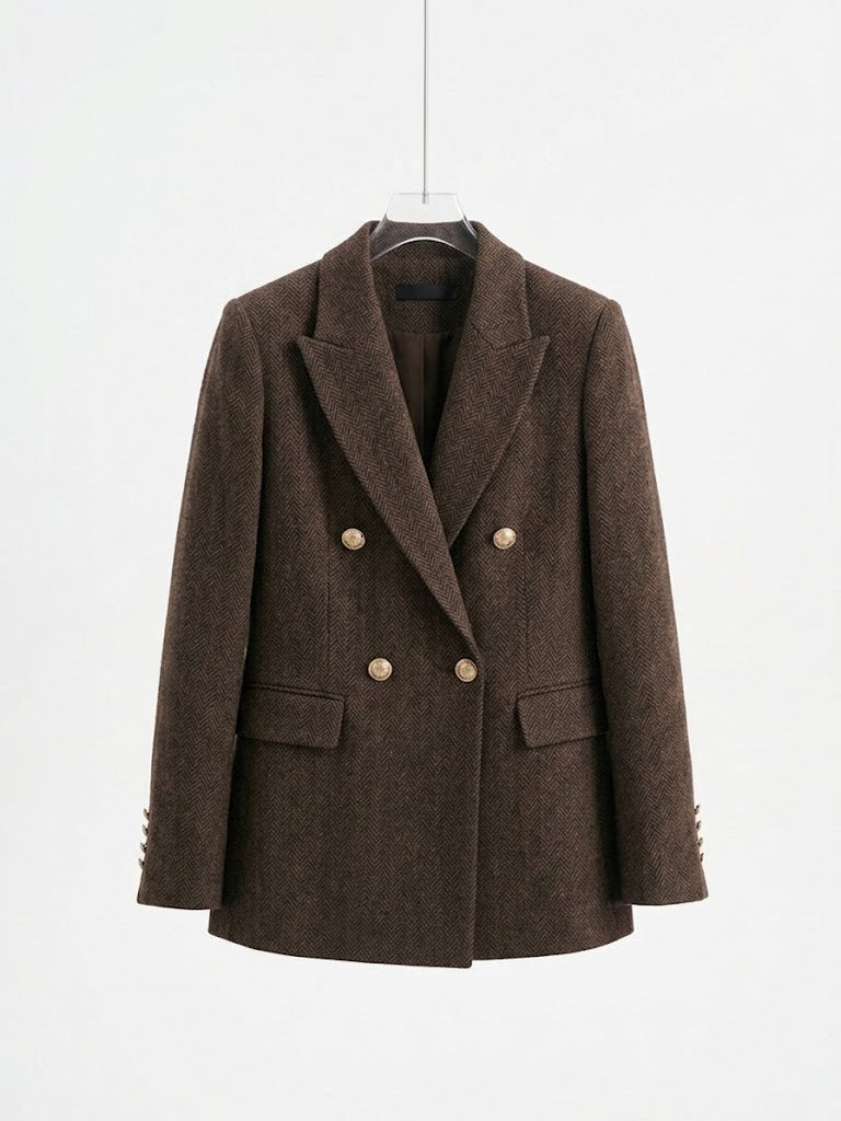 EKOL Kadın Balıksırtı Kruvaze Blazer Ceket 4221