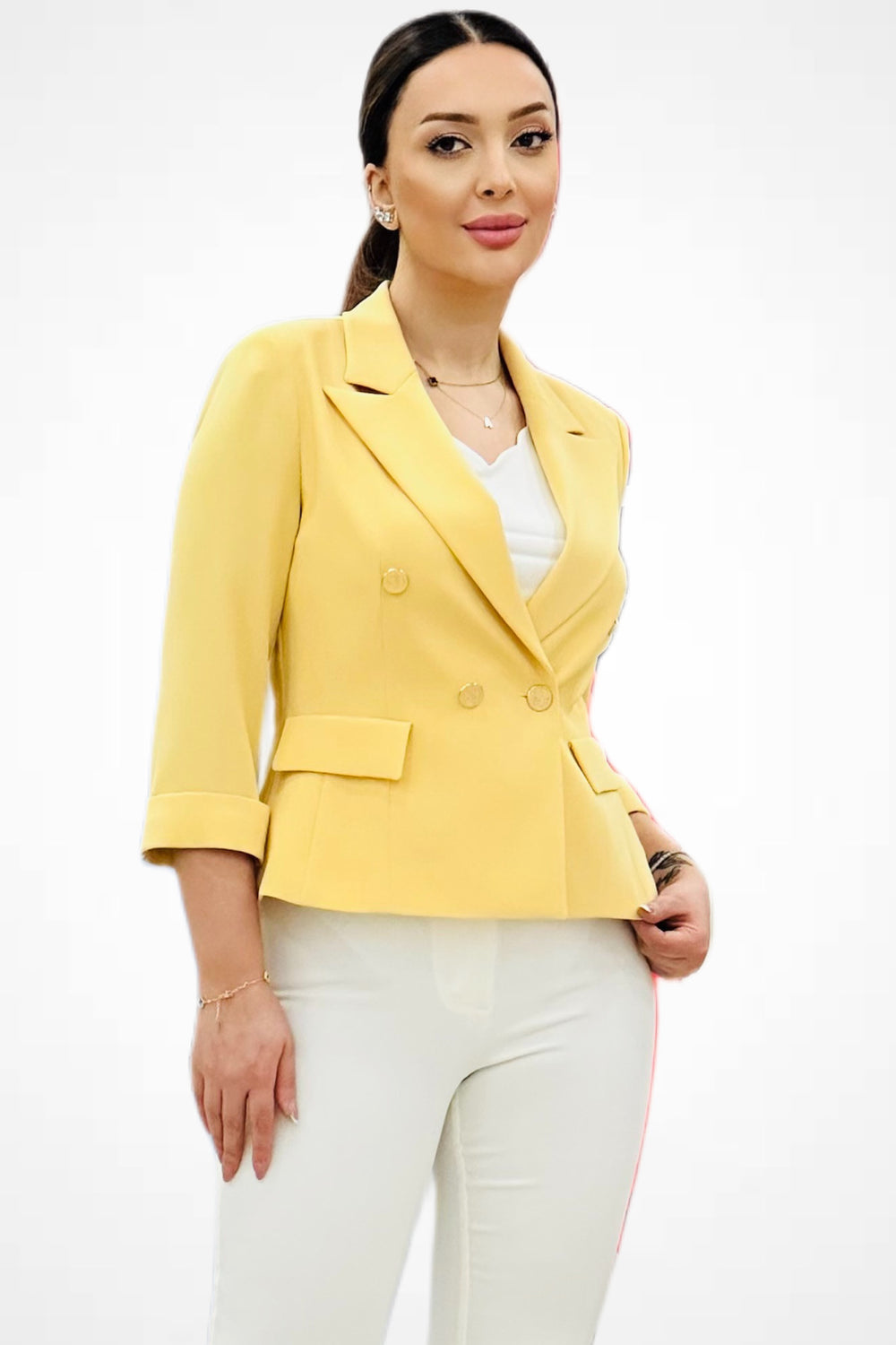 EKOL Kruvaze Yaka Duble Kol Ceket 4240