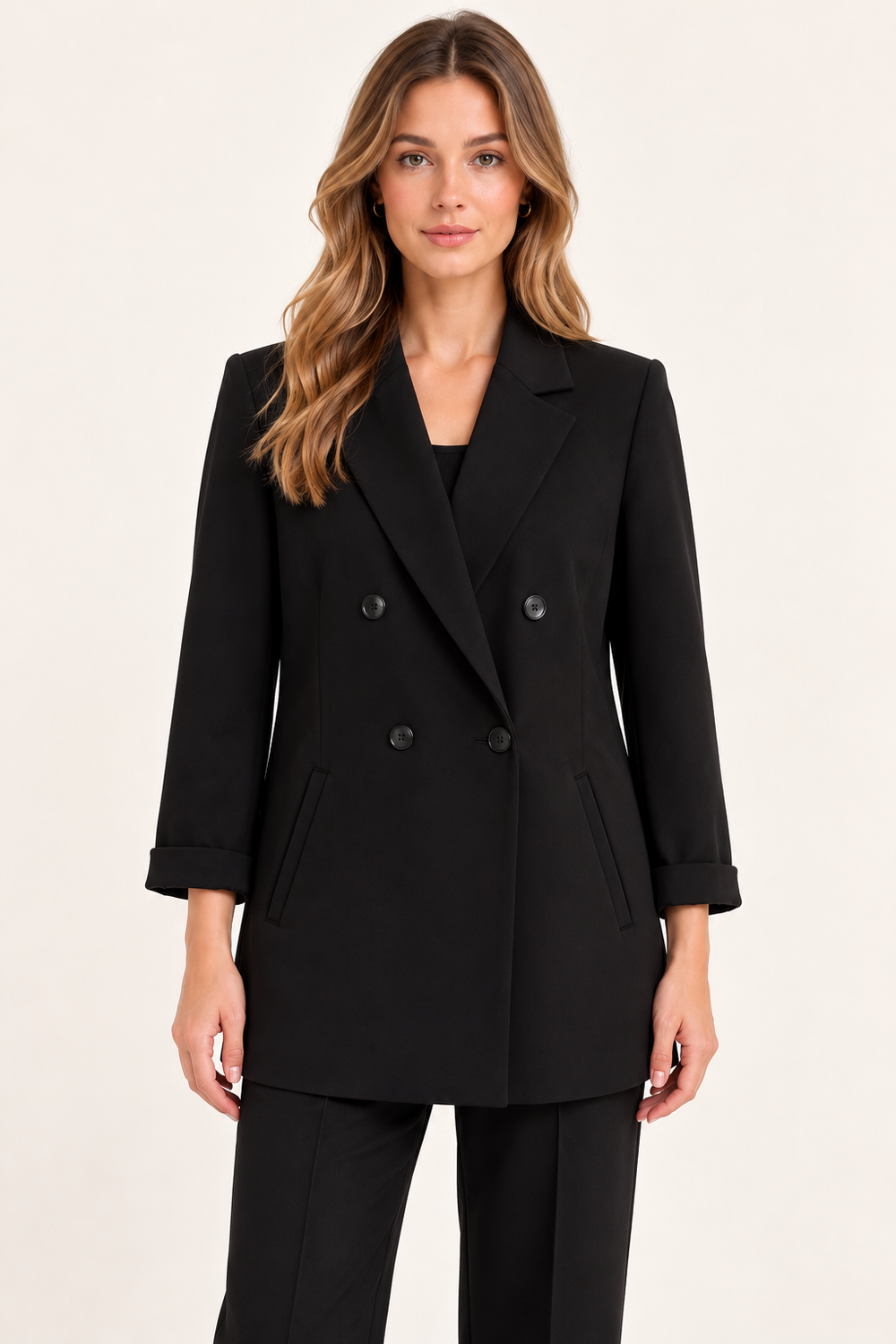 EKOL Kadın Kruvaze Blazer Ceket 4585