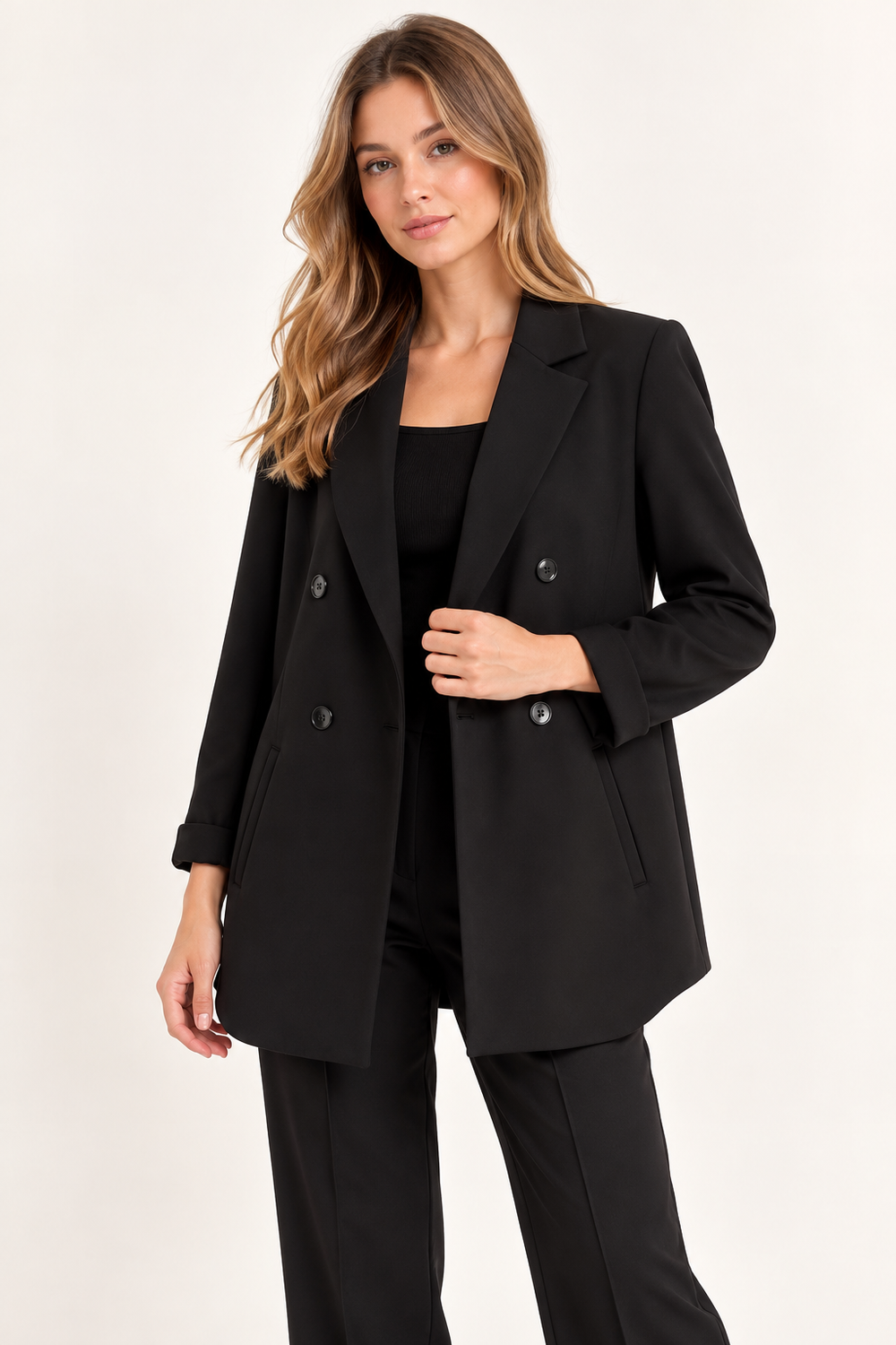 EKOL Kadın Kruvaze Blazer Ceket 4585
