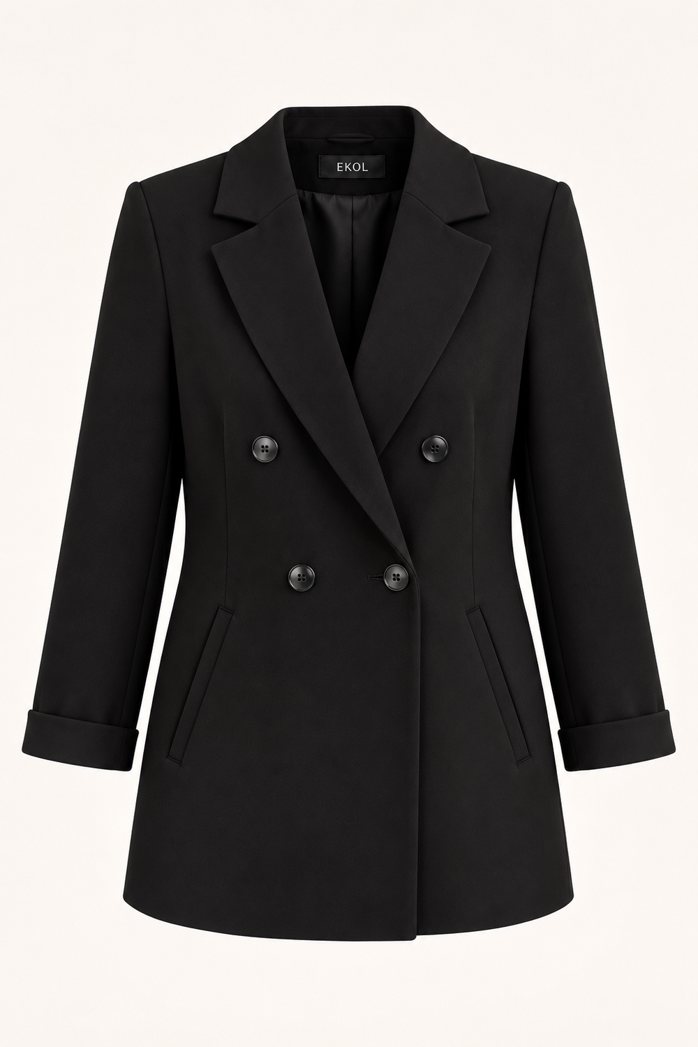 EKOL Kadın Kruvaze Blazer Ceket 4585